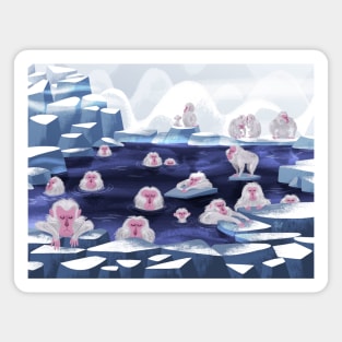 Snow Monkeys Magnet